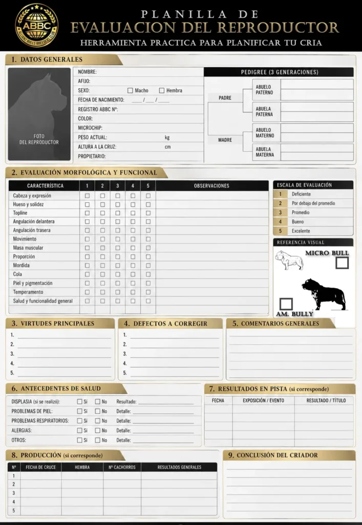 El kit de herramientas del criador: planillas de trabajo