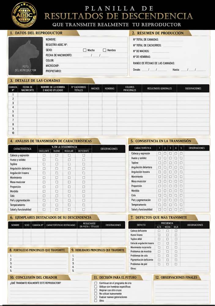 Planilla Resultados de descendencia